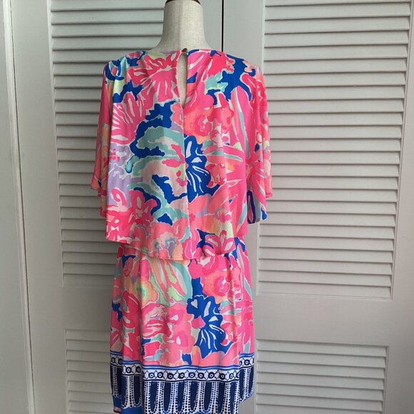 Lilly Pulitzer Gabrielle Caftan Dress Size M Multi Playa Hermosa Print Floral Sl - Picture 3 of 15
